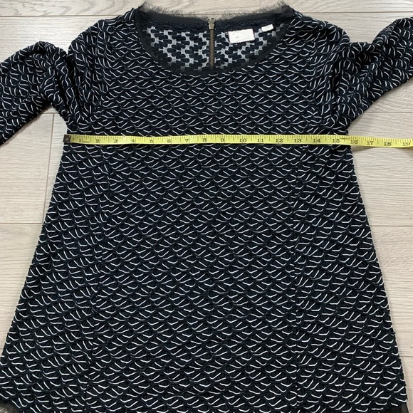 Anthropologie Postmark Black & White Top Weave Textured Top - Picture 9 of 10